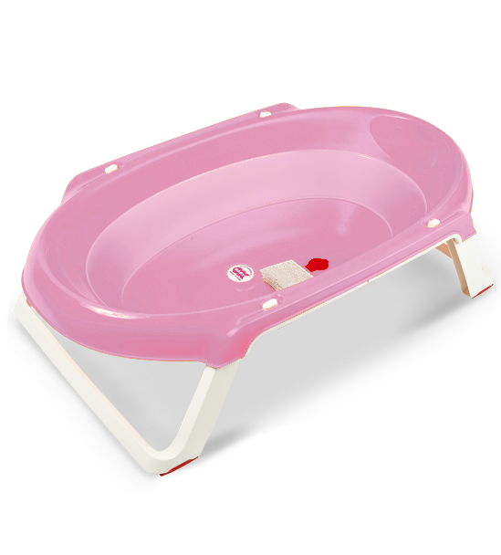 Ванна анатомическая Ok Baby Onda slim + подставка розовый